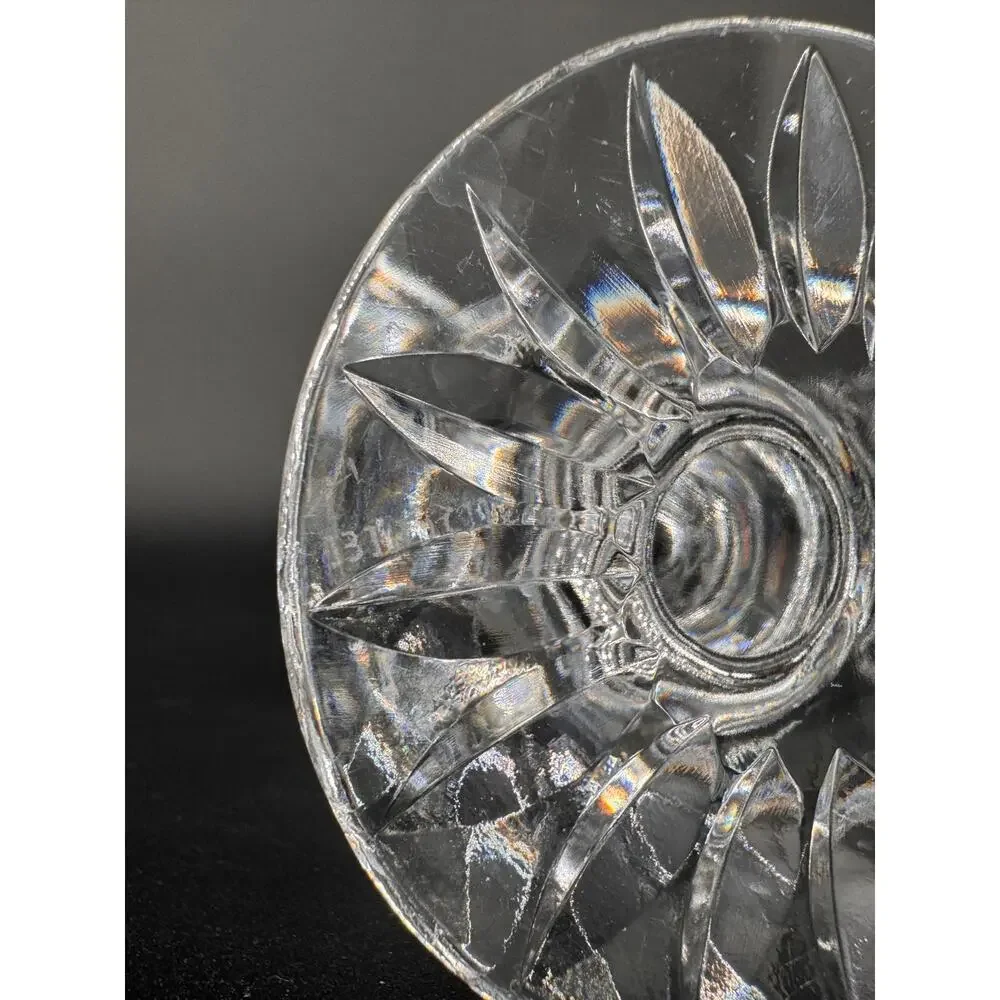 Vintage Block Crystal Candlestick Holders Set of 2 6